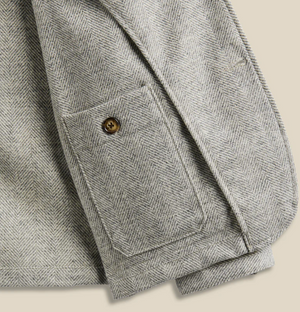 Portuguese Flannel - Labura Herringbone Wool Light Grey